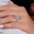 Cushion Cut Hidden Halo Ring