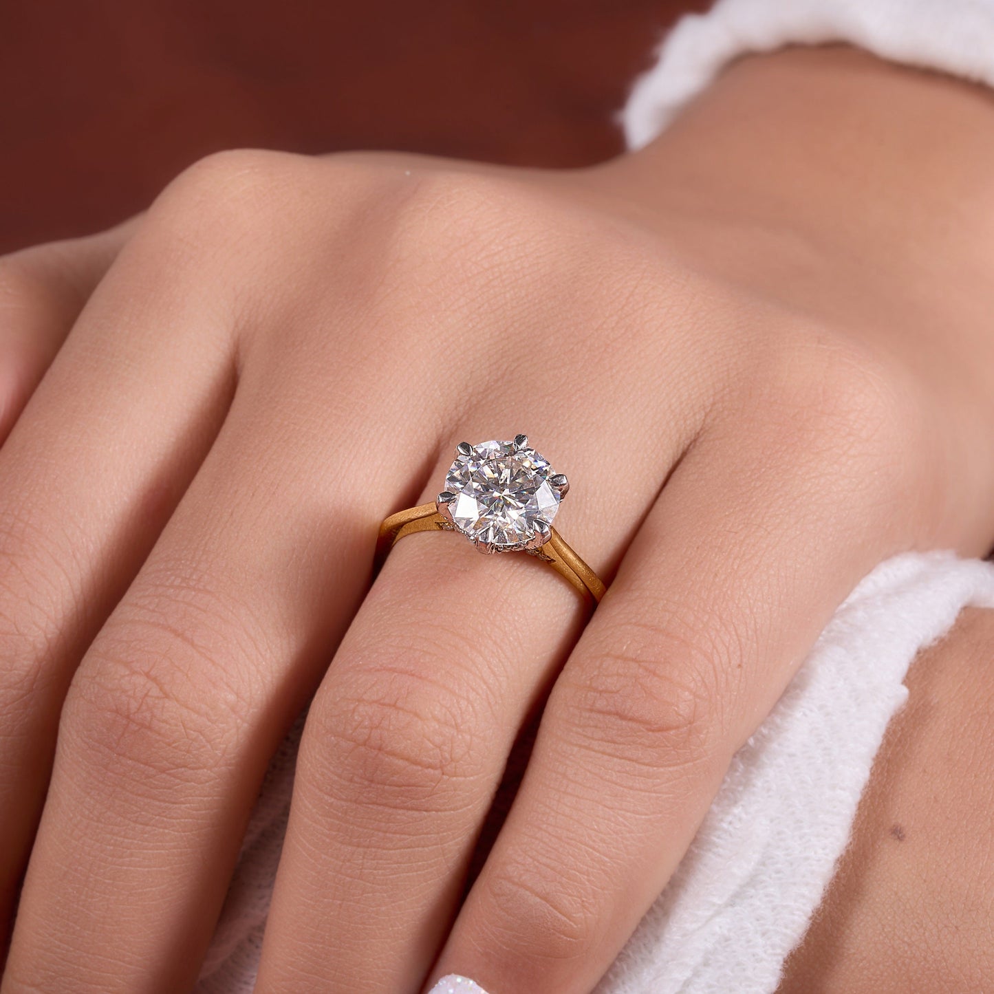 3 Ct Round Brilliant Moissanite Ring