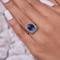 Blue Sapphire Cushion Cut Ring