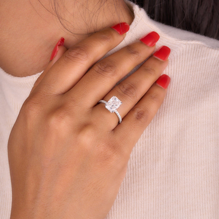 Radiant Cut Moissanite Ring