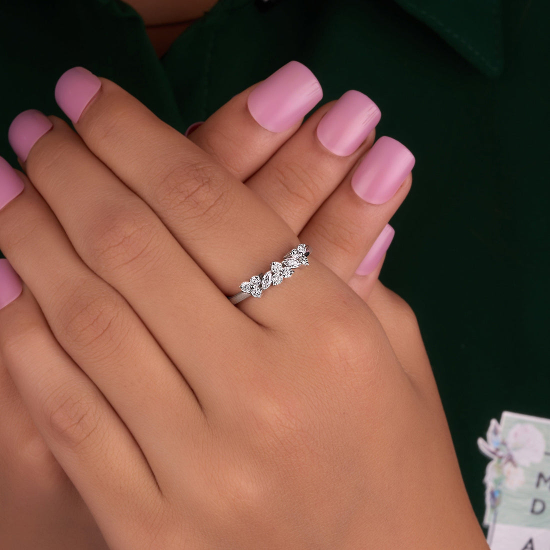 Round & Marquise Moissanite Band