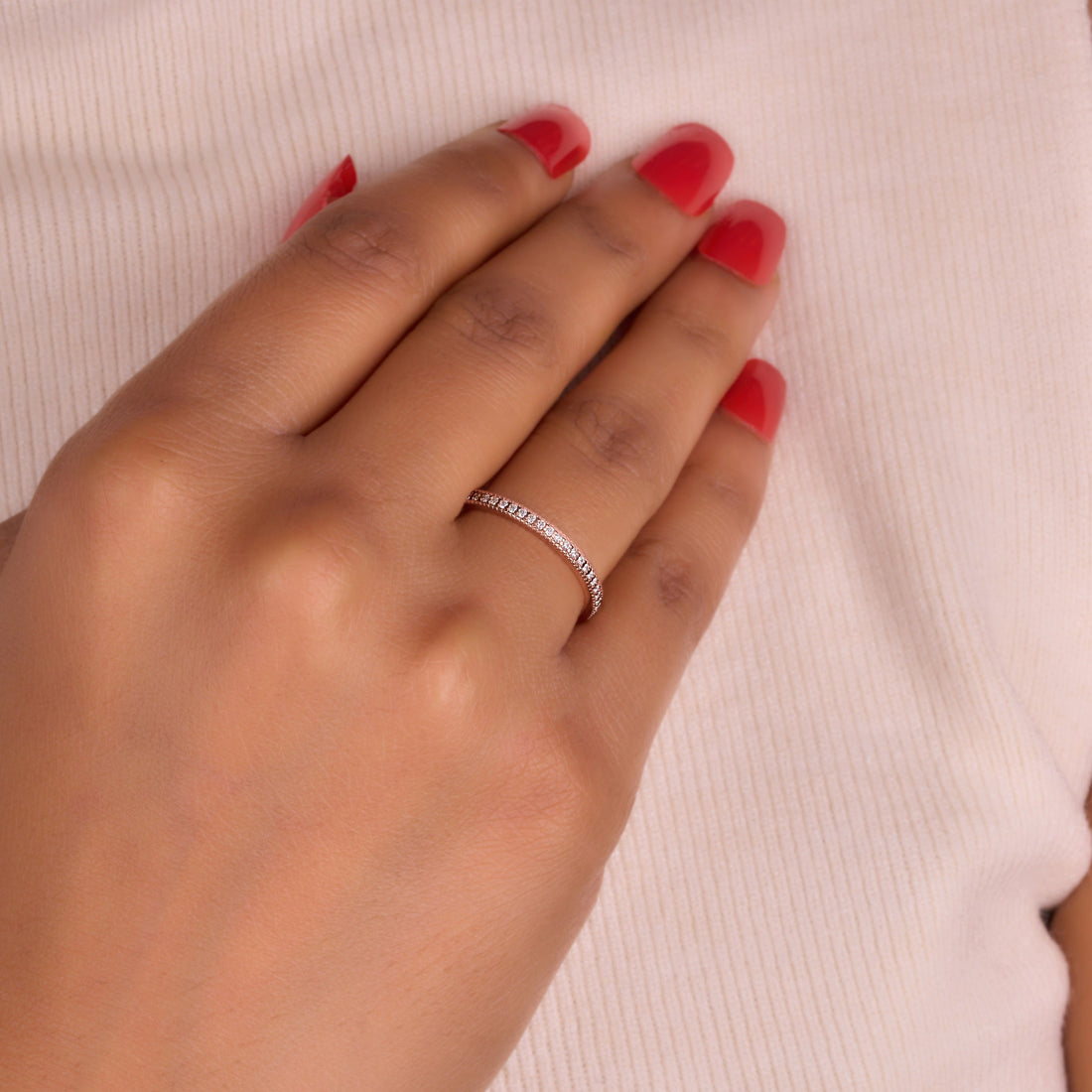 Micropave Full eternity Moissanite Band