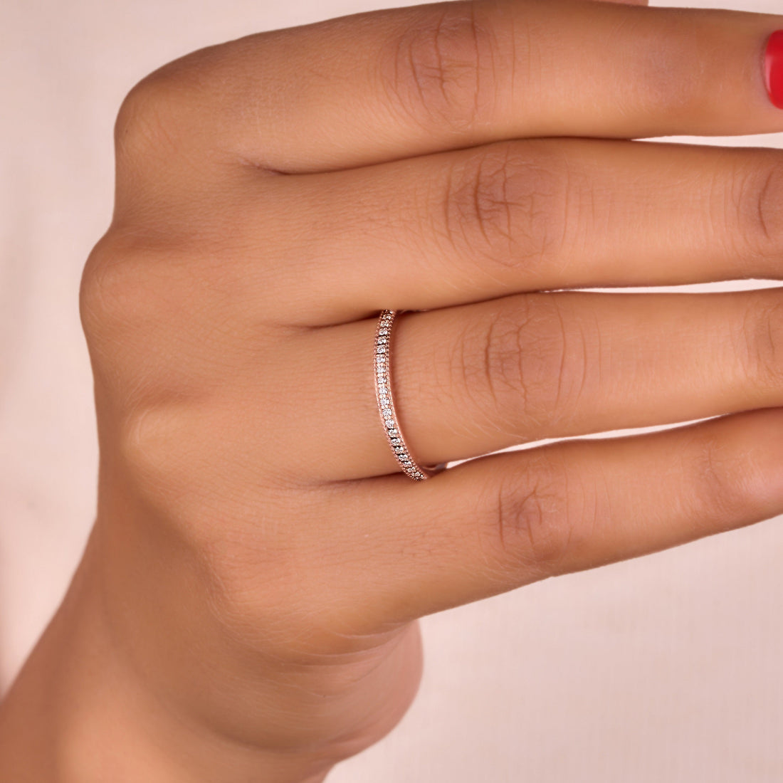 Micropave Full eternity Moissanite Band