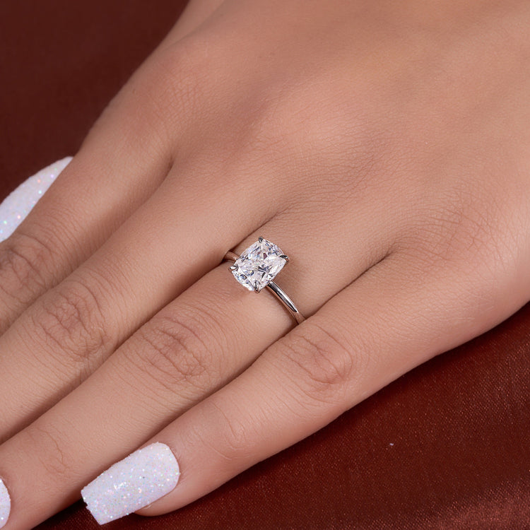 Cushion Moissanite Engagement Ring