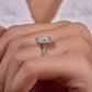 Radiant Crushed  Cut Moissanite Ring