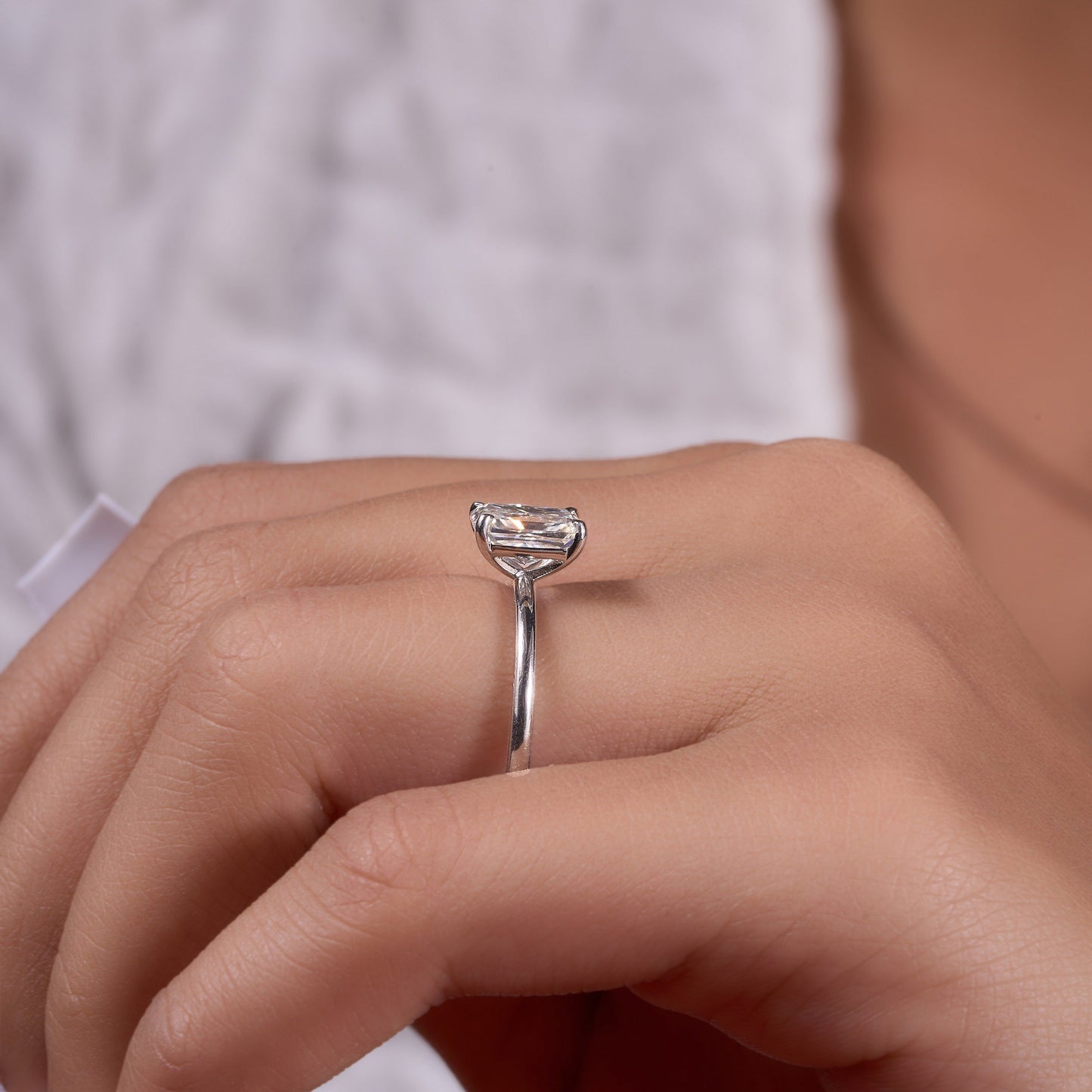 Crushed Ice Radiant Cut Ring