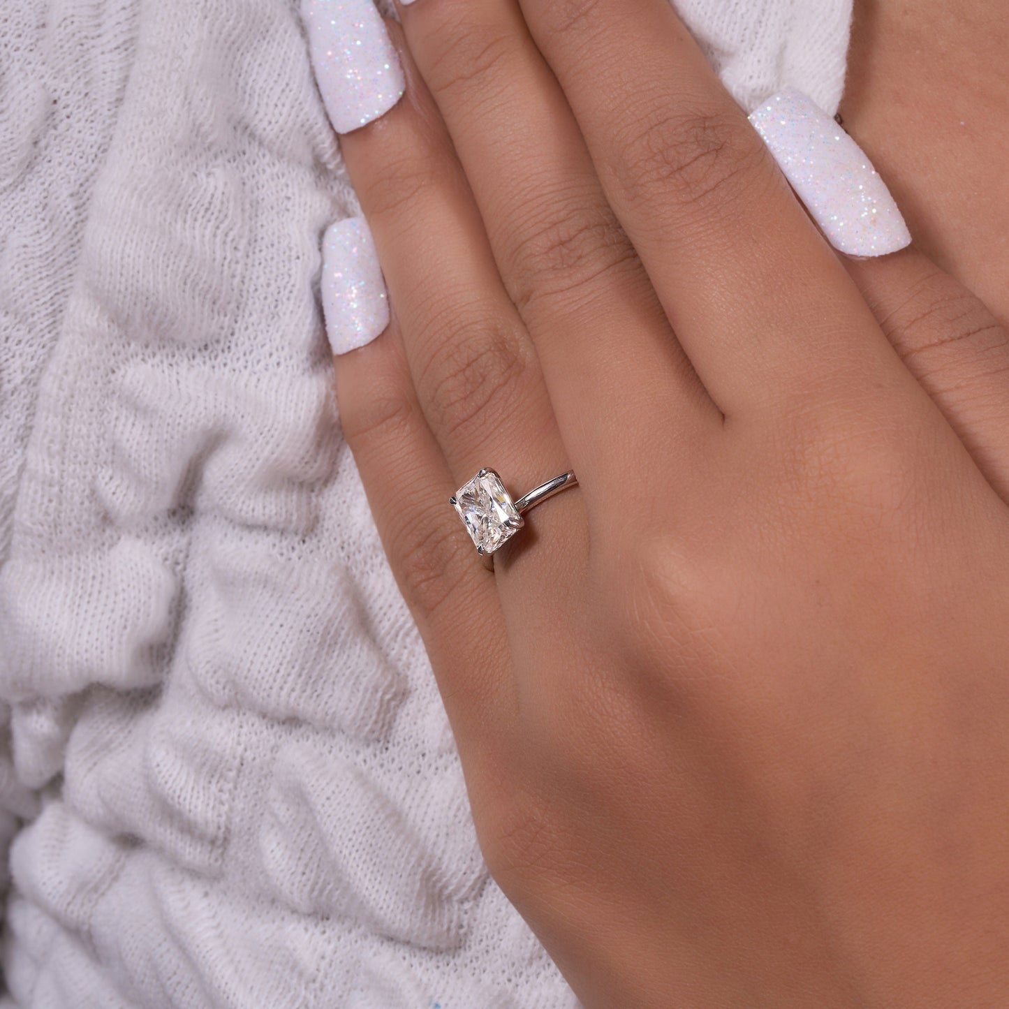 Crushed Ice Radiant Cut Ring