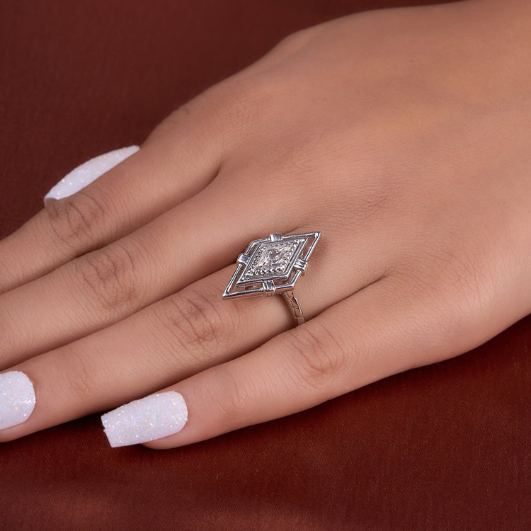 kite cut Moissanite vintage Ring