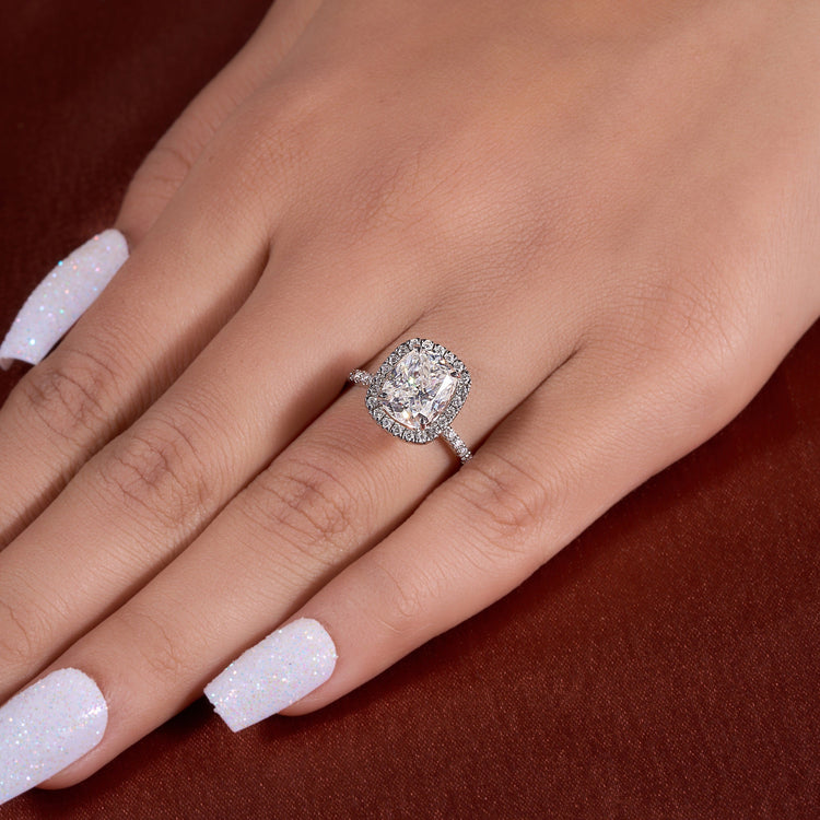 Cushion Cut Moissanite Luxury Ring