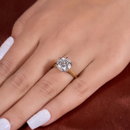 3 Ct Round Brilliant Moissanite Ring