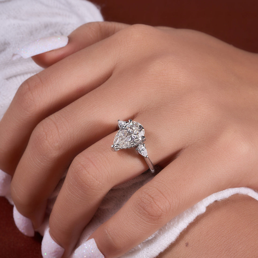 Pear Cut Moissanite Ring