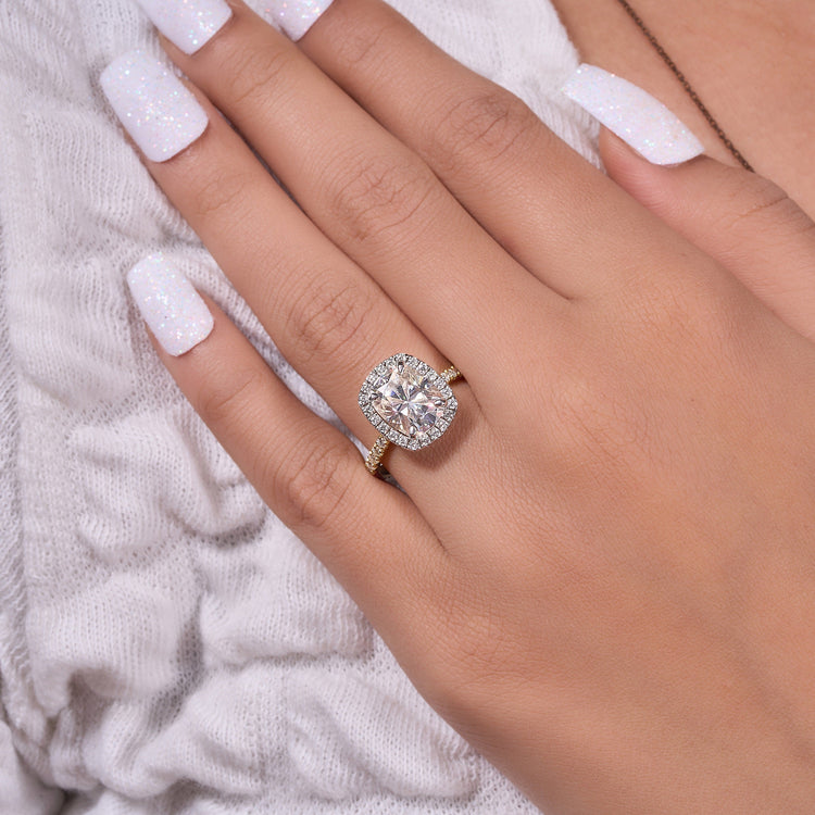 3.50 Ct Cushion Cut Moissanite Ring