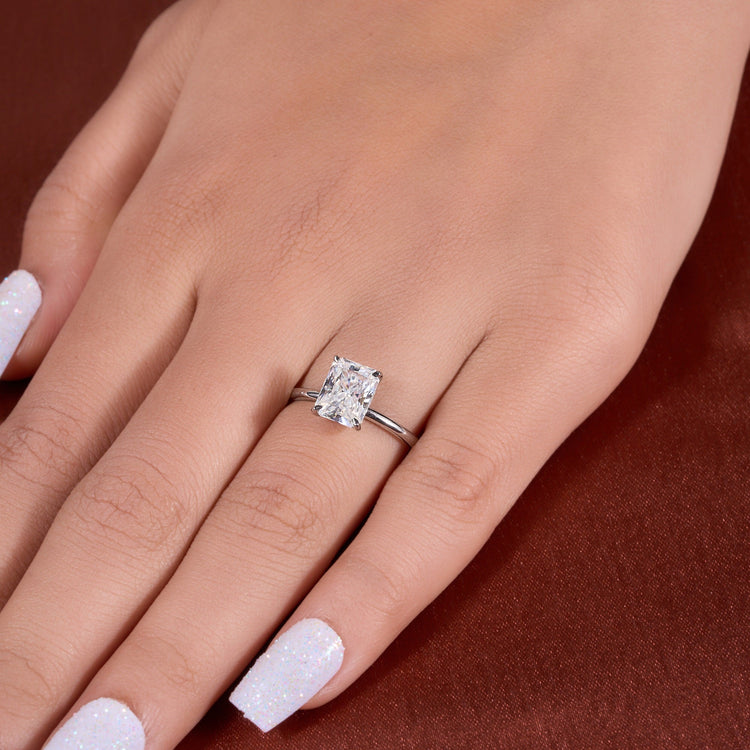 Radiant Cut Moissanite Engagement Ring