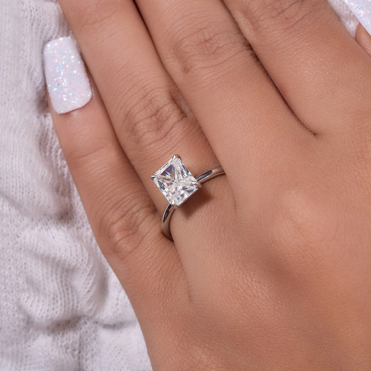 Radiant Cut Moissanite Engagement Ring